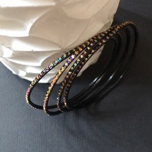 Bracelets black with sparkle stones